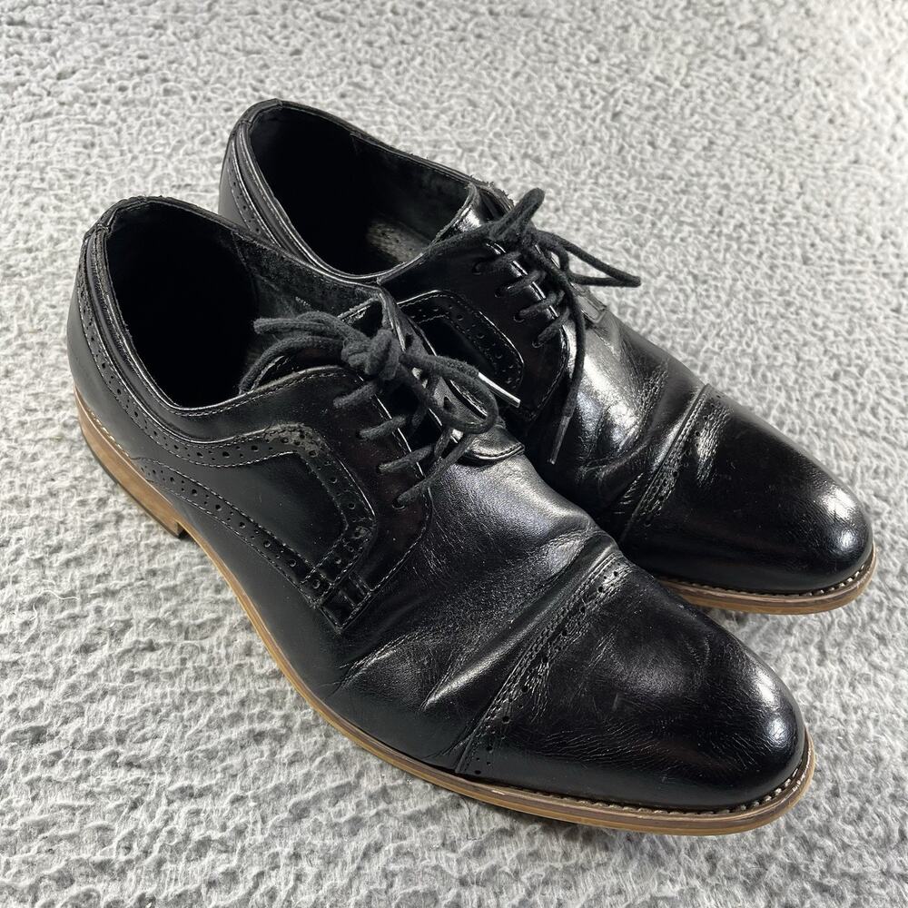 Stacy Adams Dickinson Cap Toe Oxford Black Leather Dress Shoes Men’s 9W Wide